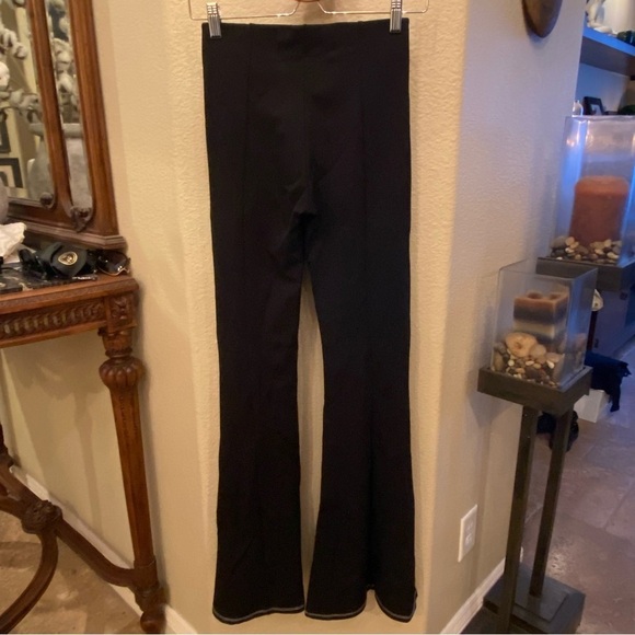 ZARA Women Black Flared Bell Bottom Stretchy Pants Size Small - Picture 5 of 9